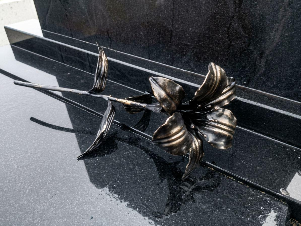 Forged lily for a memorial