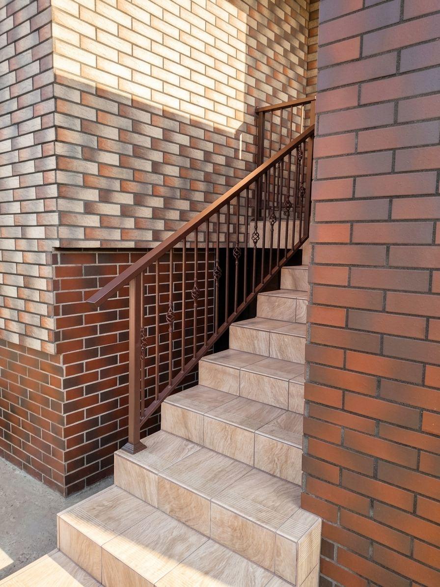 Stair railings with forged elements